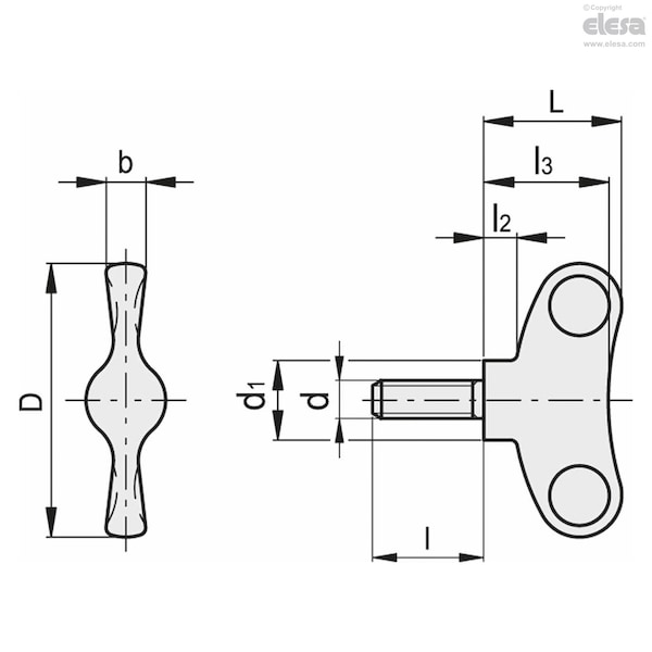 Thumb Screw, M8-25 Thread Size, Wing, Matte 304 Stainless Steel, 24 Mm Head Ht, 25 Mm Lg